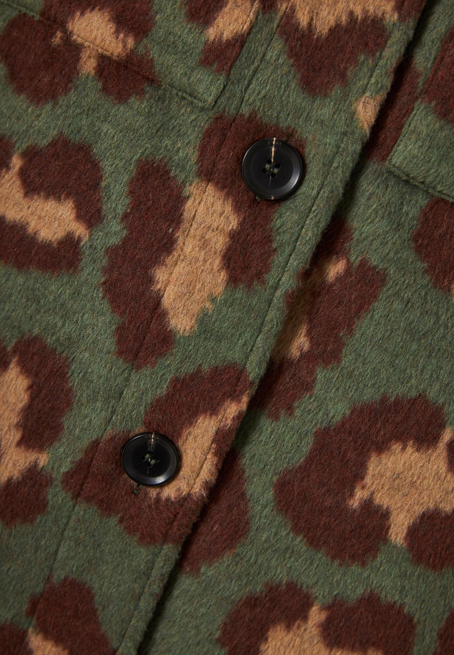 Jachetă din blană artificială de leopard