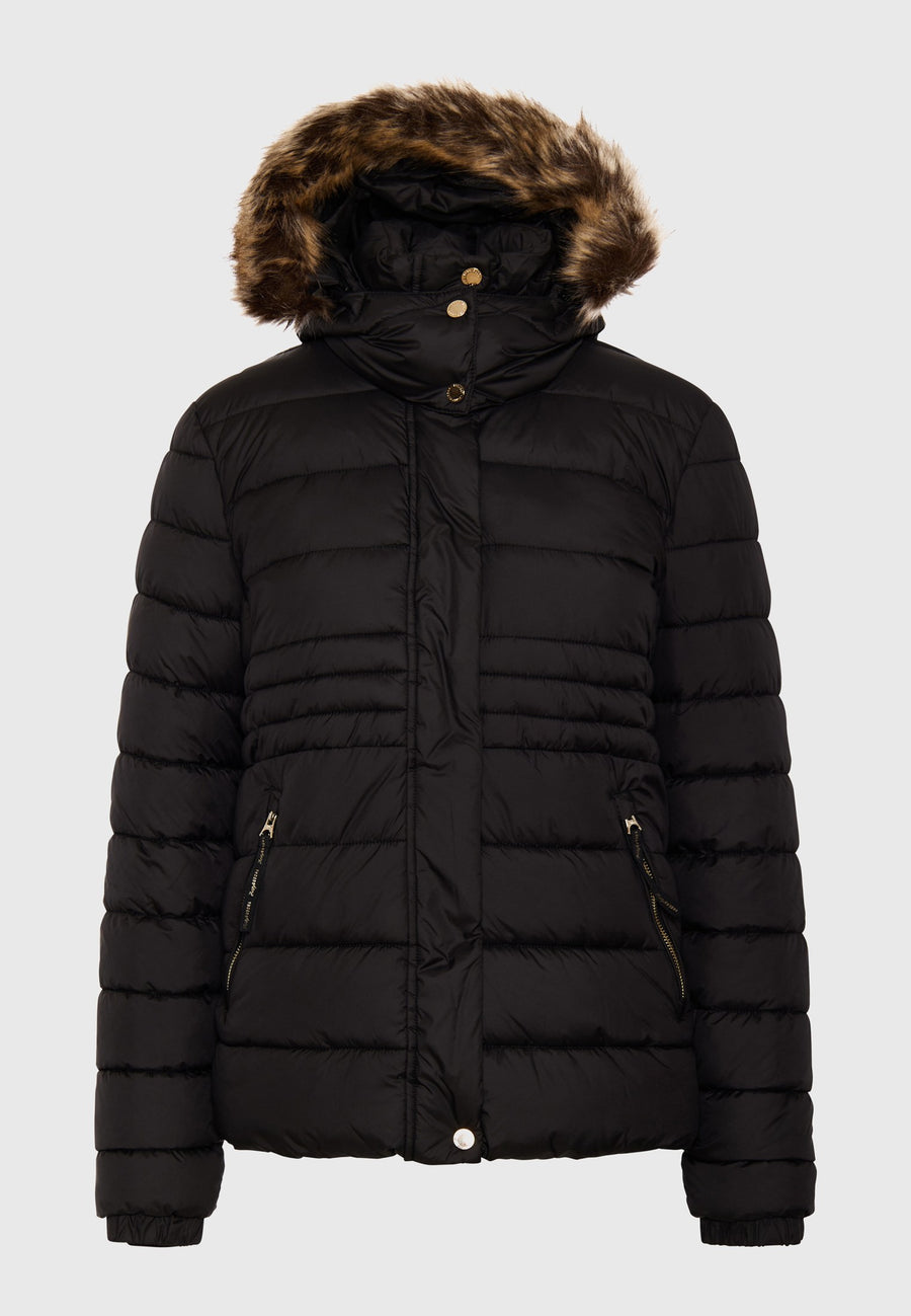 Jachetă matlasată cu blană detașabilă