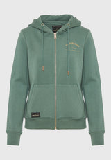 Hanorac cu fermoar și imprimeu pe piept