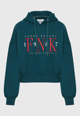 Hanorac cu croială lejeră, cu broderie pe piept