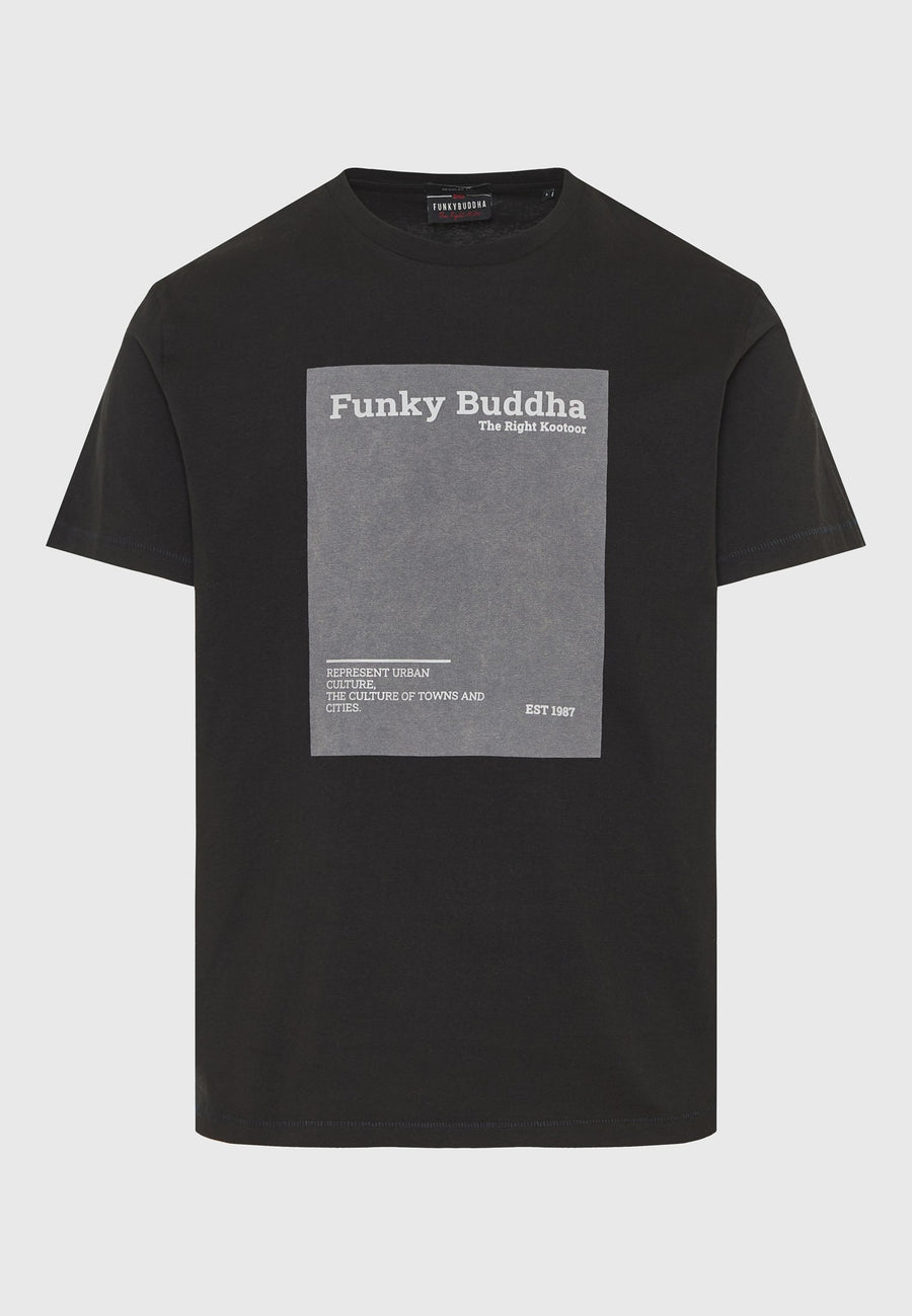 Tricou cu guler rotund și imprimeu minimalist cu logo