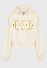 Hanorac cu croială lejeră, cu broderie pe piept