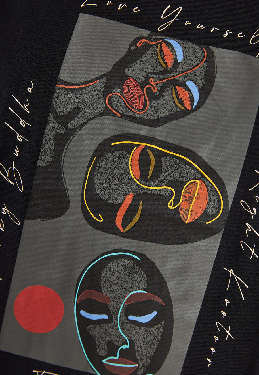 Tricou cu imprimeu boho cu ramă