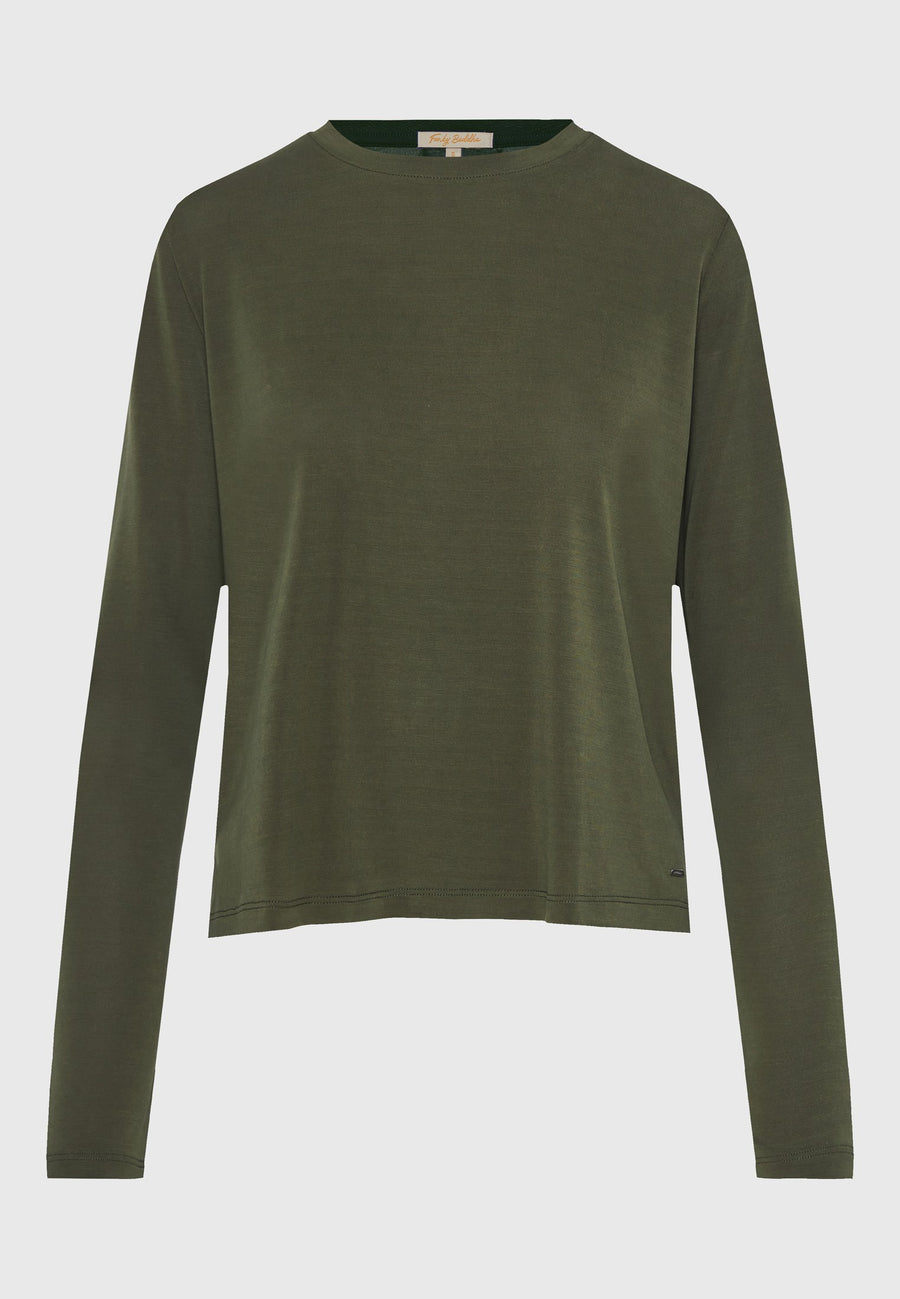 Tricou cu guler rotund și mânecă lungă