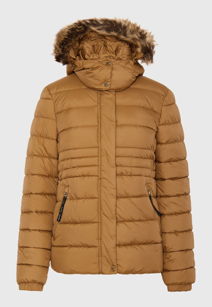 Jachetă matlasată cu blană detașabilă