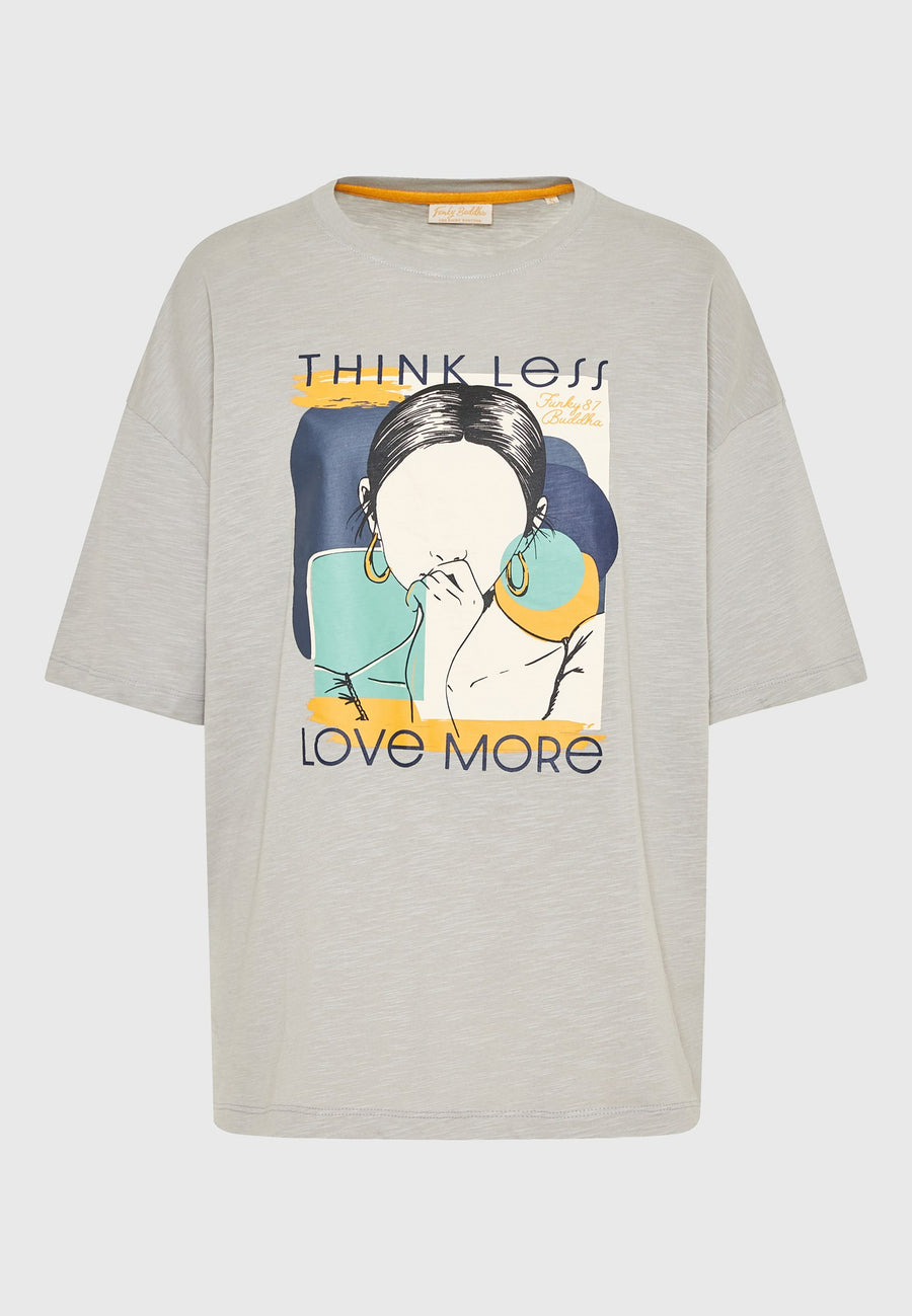 Tricou lejer cu imprimeu cu rame pe piept