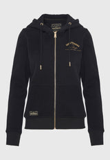 Hanorac cu fermoar și imprimeu pe piept