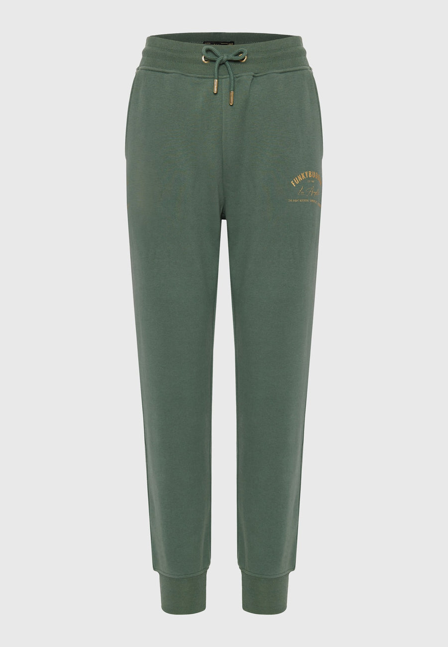 Pantaloni jogger de damă cu imprimeu pe coapsă