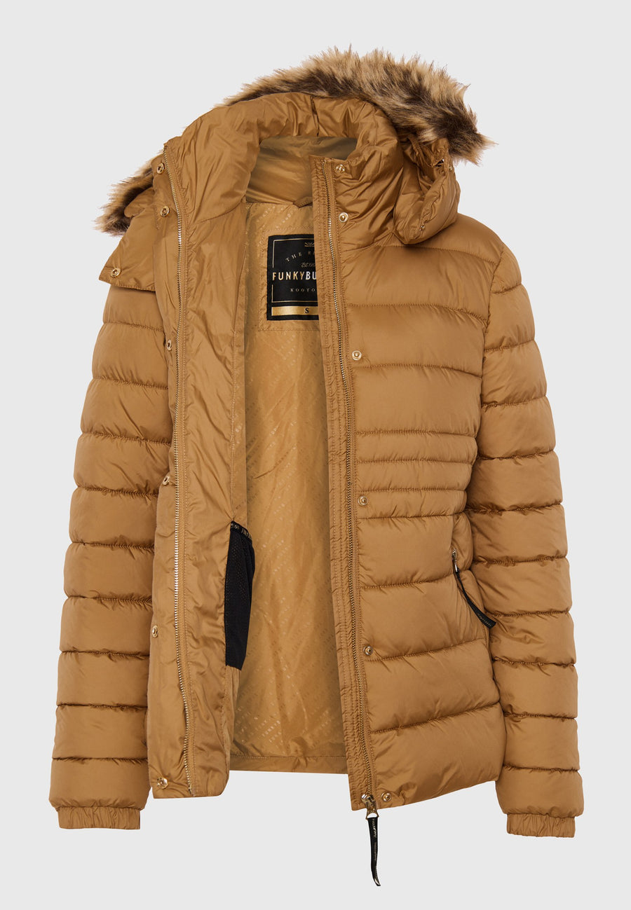 Jachetă matlasată cu blană detașabilă