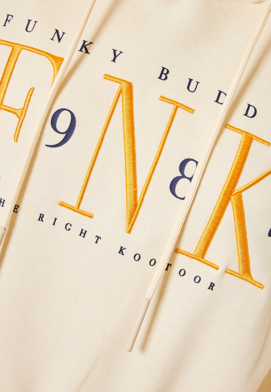 Hanorac cu croială lejeră, cu broderie pe piept