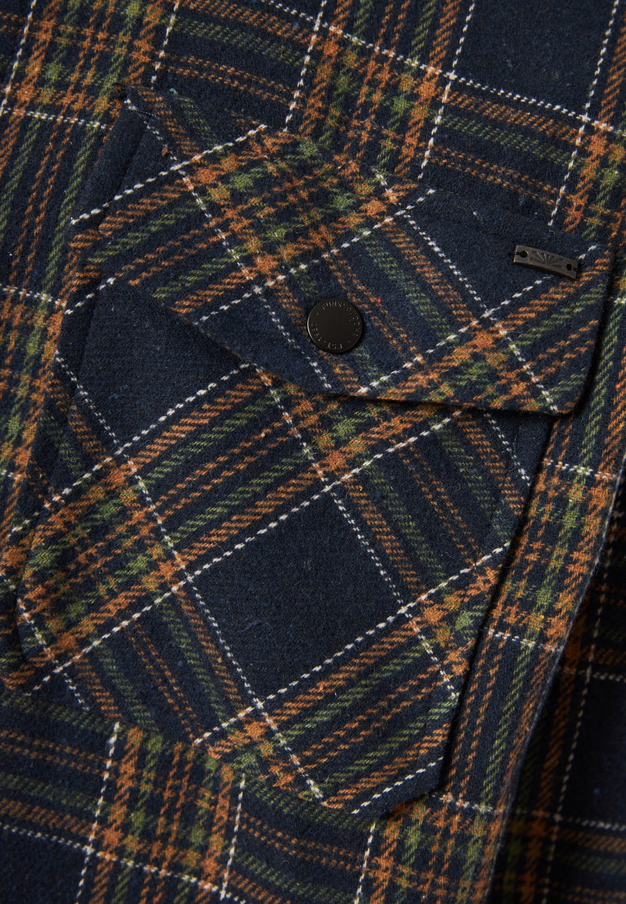 Cămașă overshirt din flanel cu carouri și buzunare
