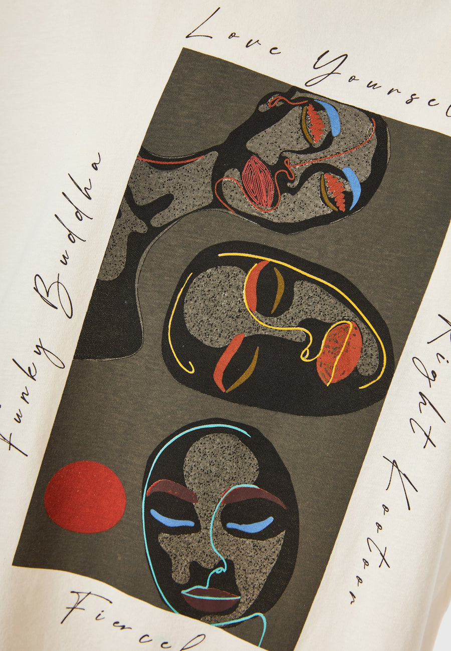 Tricou cu imprimeu boho cu ramă