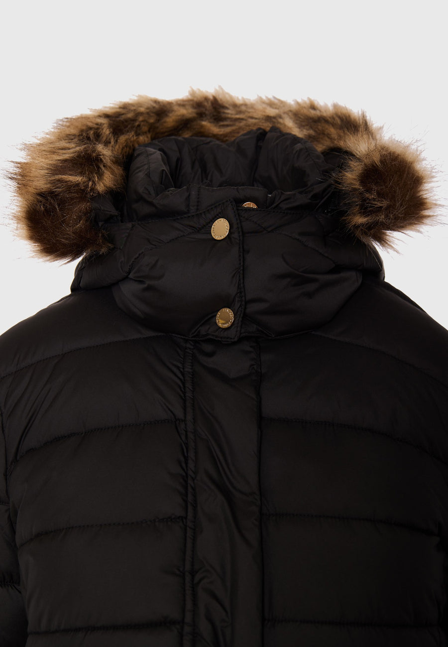 Jachetă matlasată cu blană detașabilă