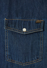 Cămașă bărbătească din denim cu buzunare la piept