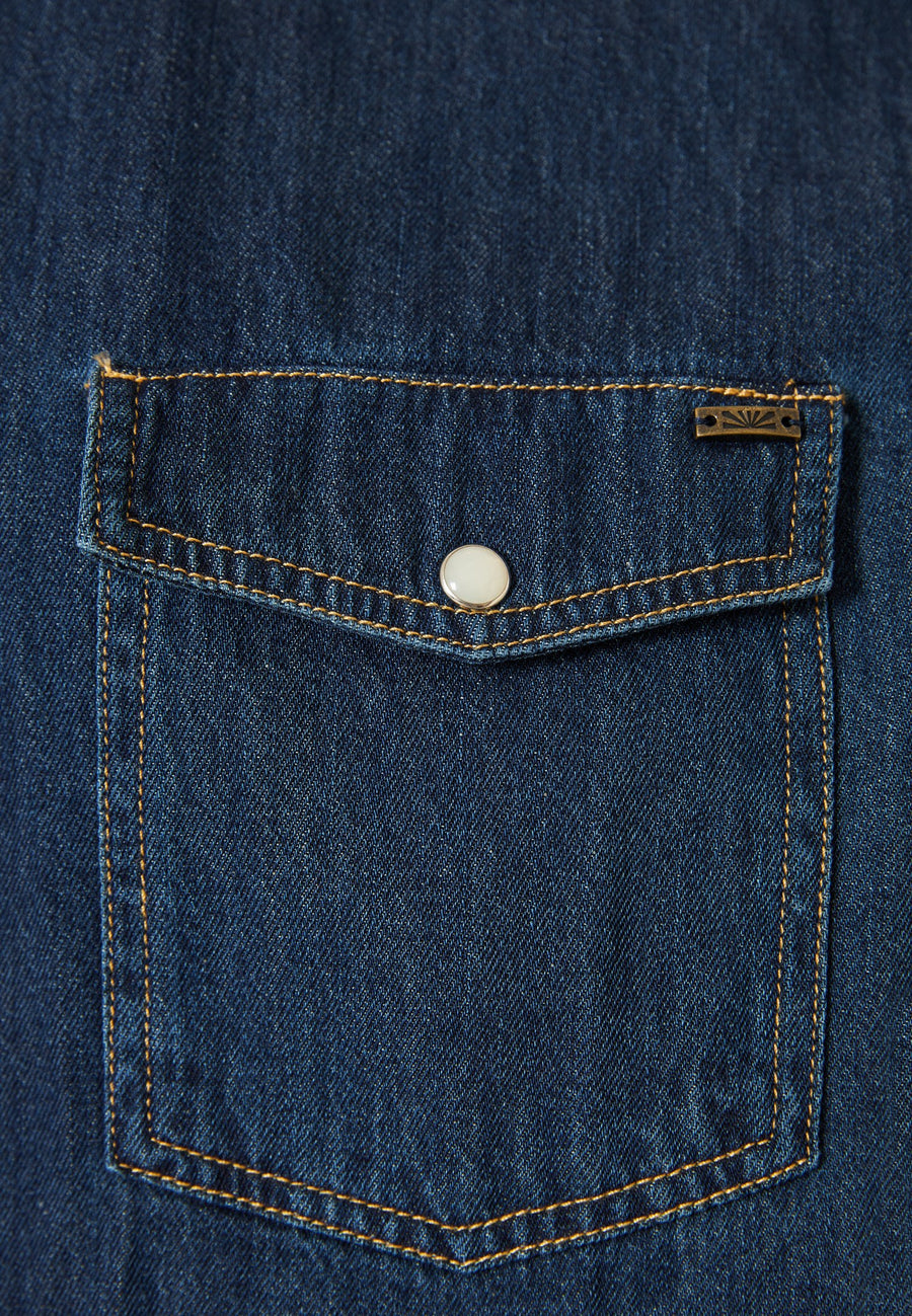 Cămașă bărbătească din denim cu buzunare la piept