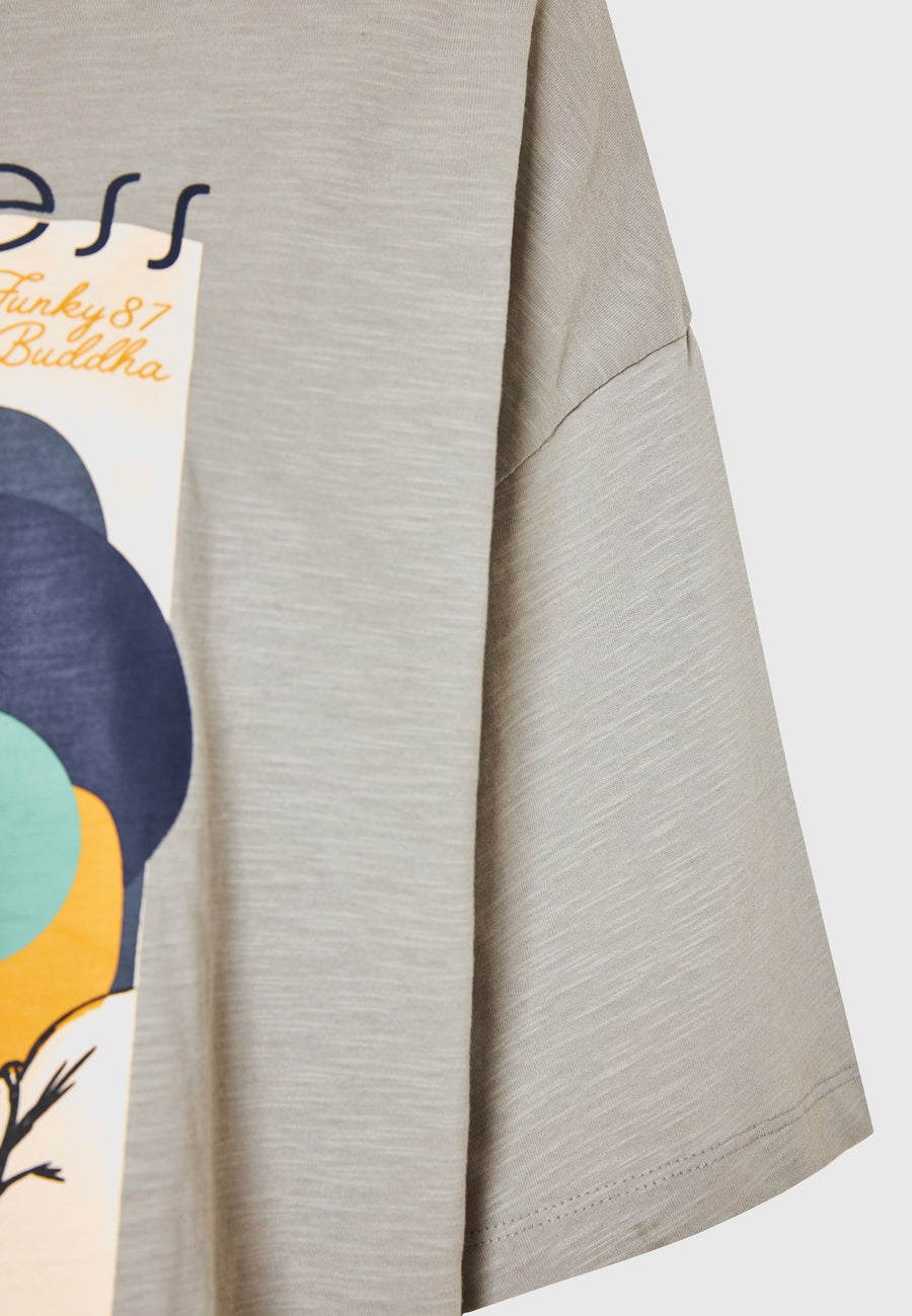 Tricou lejer cu imprimeu cu rame pe piept