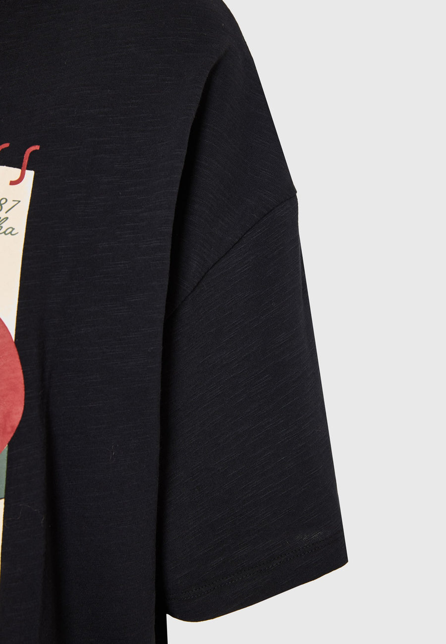 Tricou lejer cu imprimeu cu rame pe piept