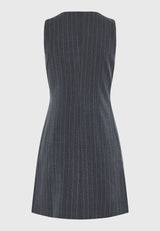 Rochie fără mâneci cu nasturi