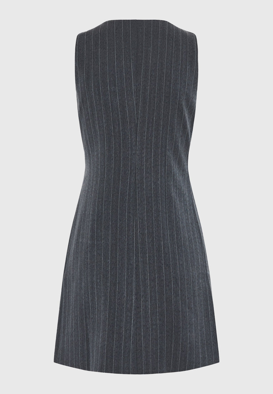 Rochie fără mâneci cu nasturi