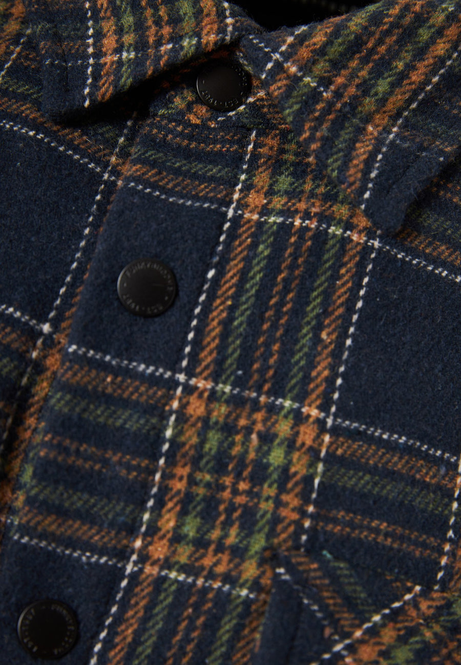 Cămașă overshirt din flanel cu carouri și buzunare