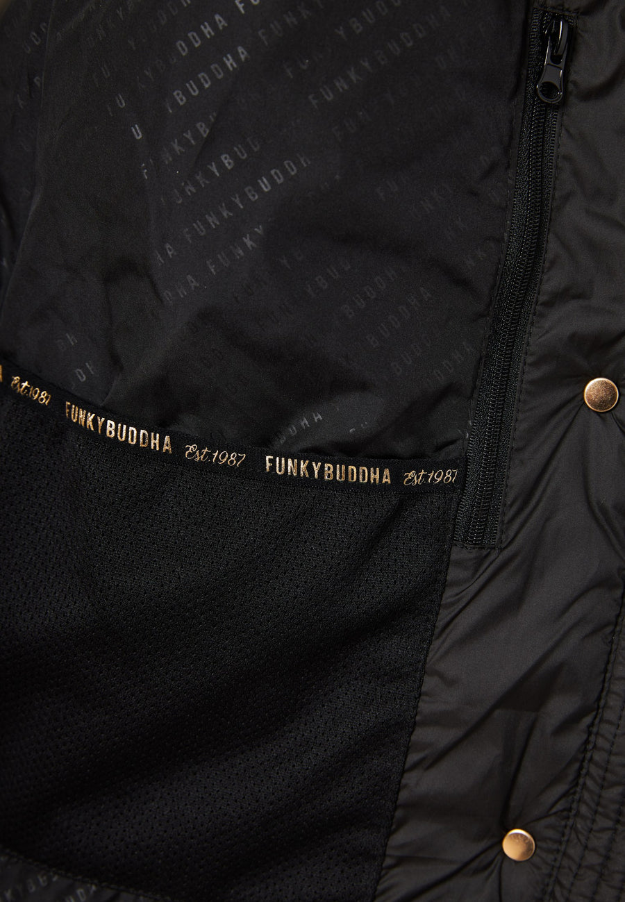 Jachetă matlasată tip puffer cu blană detașabilă