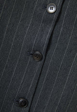 Rochie fără mâneci cu nasturi