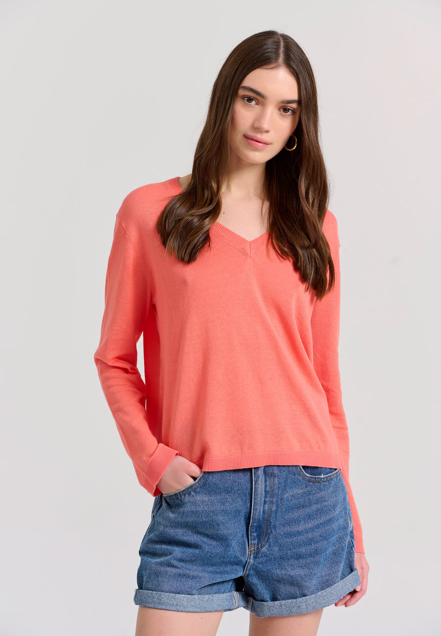 Women's linen blend lightweight sweater
