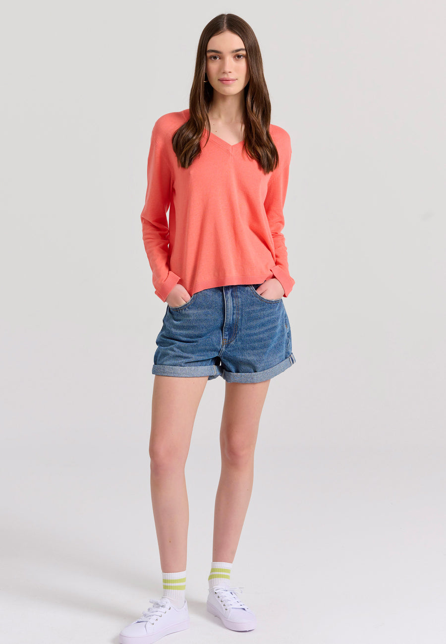 Women's linen blend lightweight sweater