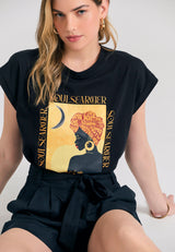 Loose fit linen blend shorts with pleats and belt - Anthracite