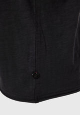 Women's tank top with raw cuts hem - Black