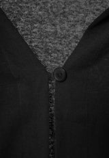 Cardigan tricotat din amestec de in cu nasturi decorativi - Negru