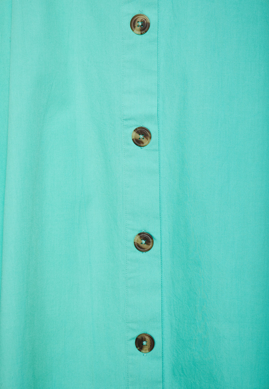 Relaxed fit midi skirt with pleats - Caribbean green