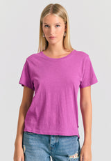Crew neck women's plain t-shirt - The essentials - Orchid