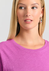Crew neck women's plain t-shirt - The essentials - Orchid