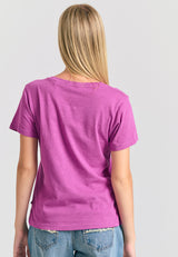 Crew neck women's plain t-shirt - The essentials - Orchid