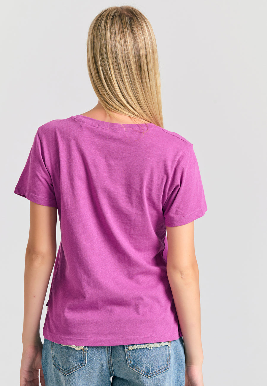 Crew neck women's plain t-shirt - The essentials - Orchid