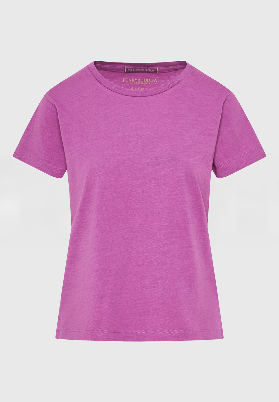 Crew neck women's plain t-shirt - The essentials - Orchid