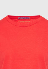 Crew neck women's plain t-shirt - The essentials - Tomato