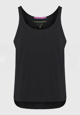 Women's tank top with longer back - Black