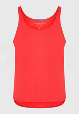 Women's tank top with longer back - Tomato