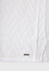 Cămașă lejeră pentru femei, din țesătură jacquard - Albă