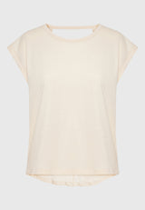 Tricou de damă cu spatele deschis - Chalk