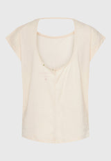 Tricou de damă cu spatele deschis - Chalk