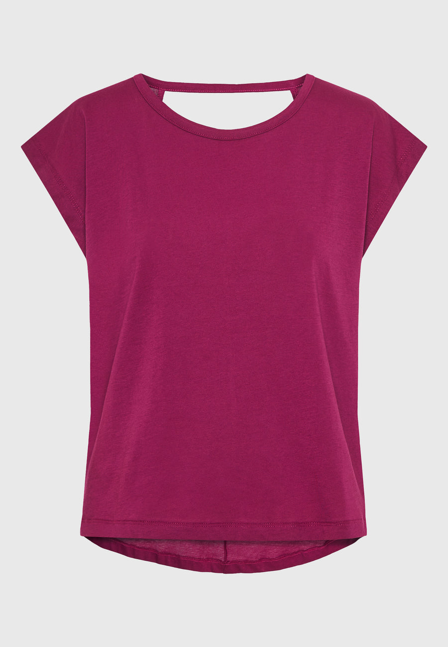 Women's t-shirt with open back - Grape