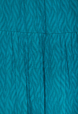 Fustă lejeră cu volane din material jacquard - Peacock