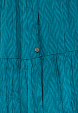 Fustă lejeră cu volane din material jacquard - Peacock