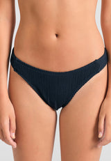 Slip de baie cu textură în relief - Negru