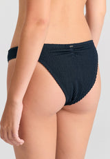 Slip de baie cu textură în relief - Negru