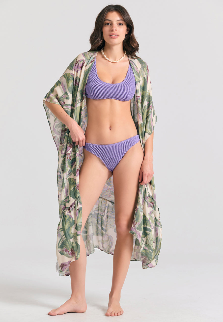Bikini bottoms with embossed texture - Dahlia purple