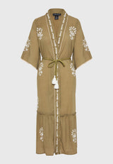 Kimono pentru femei cu broderie și volane - Oregano